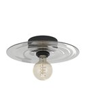 Plafón o Aplique cilíndrico de vidrio gris LINTMILL E27 Ø300mm 