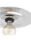 Plafón o Aplique cilíndrico de vidrio gris LINTMILL E27 Ø300mm 