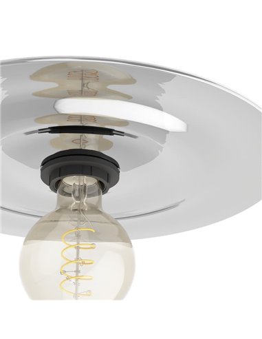Plafón o Aplique cilíndrico de vidrio gris LINTMILL E27 Ø300mm 
