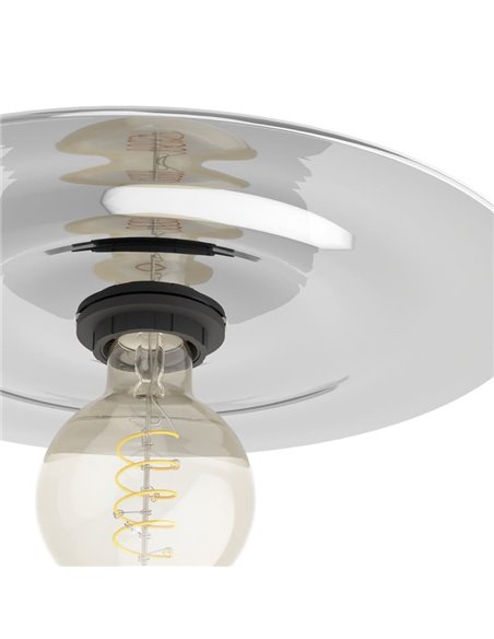 Plafonnier ou applique cylindrique en verre gris LINTMILL E27 Ø300mm