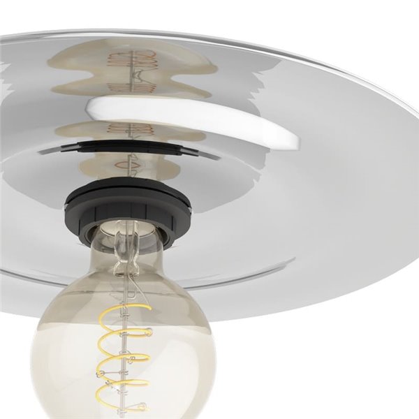 Plafonnier ou applique cylindrique en verre gris LINTMILL E27 Ø300mm