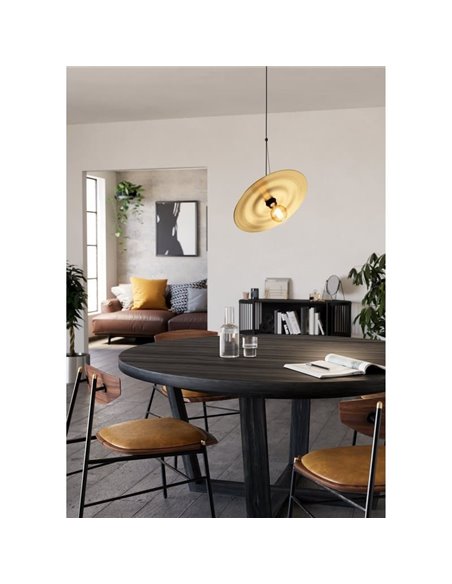 Plafonnier suspension oblique en forme de soucoupe LINTMILL E27