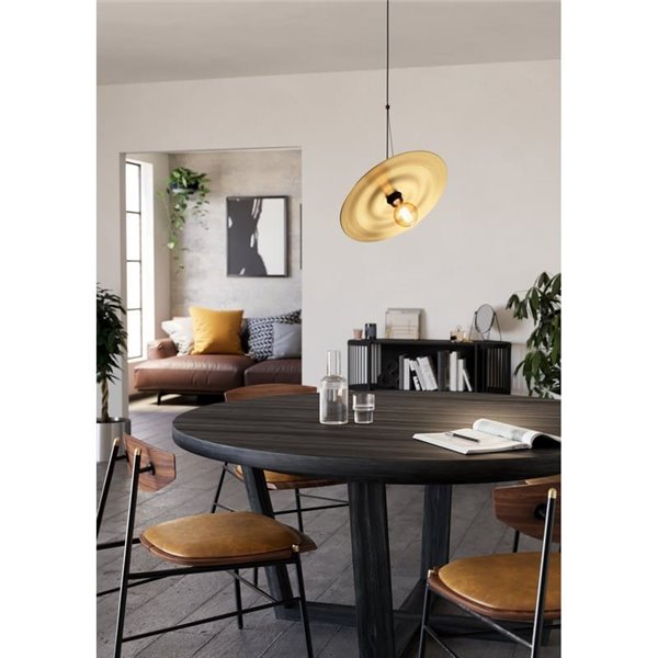 Plafonnier suspension oblique en forme de soucoupe LINTMILL E27