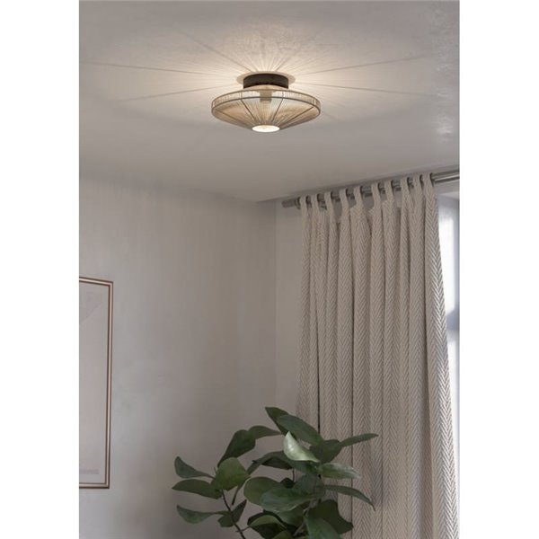 Plafonnier élégant en textile crème MIDSUMER E27 (non inclus)