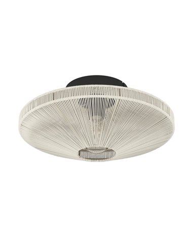 Plafón de techo elegante de textil crema MIDSUMER E27 (no incl.)