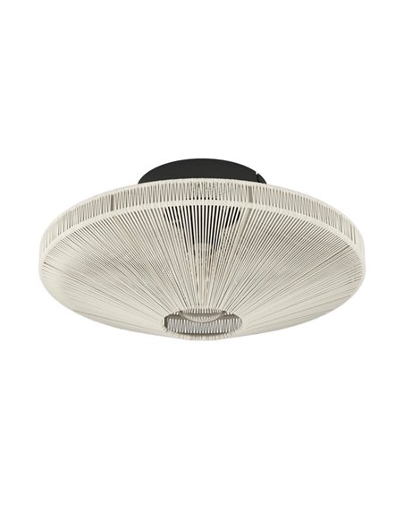 Plafón de techo elegante de textil crema MIDSUMER E27 (no incl.)