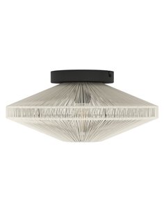 Plafonnier élégant en textile crème MIDSUMER E27 (non inclus)