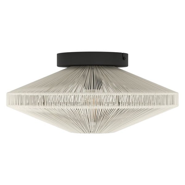 Plafón de techo elegante de textil crema MIDSUMER E27 (no incl.)