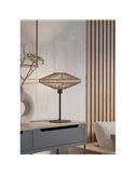 Lámpara de mesa elegante de acero y textil MIDSUMER Ø 380mm