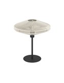 Lámpara de mesa elegante de acero y textil MIDSUMER Ø 380mm