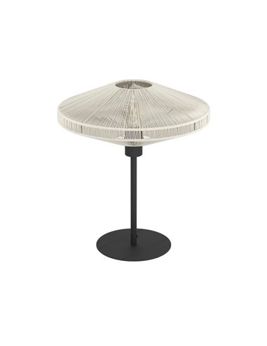 Lámpara de mesa elegante de acero y textil MIDSUMER Ø 380mm