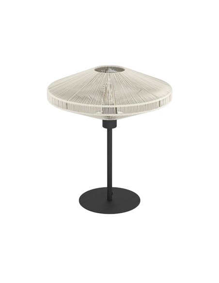 Lámpara de mesa elegante de acero y textil MIDSUMER Ø 380mm