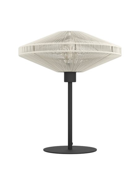 Lámpara de mesa elegante de acero y textil MIDSUMER Ø 380mm