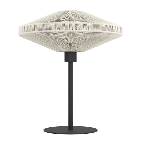 Lámpara de mesa elegante de acero y textil MIDSUMER Ø 380mm