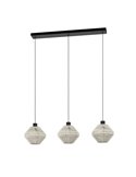 Lámpara de Techo Colgante de acero y textil crema MIDSUMER 3 Luces E27