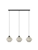Plafonnier Suspension MIDSUMER Acier et Textile Crème 3 Lumières E27