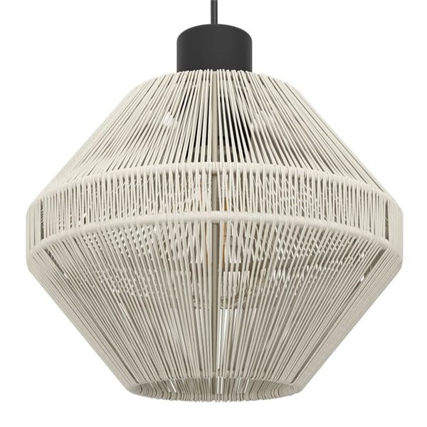 Lámpara de Techo Colgante de acero y textil crema MIDSUMER 3 Luces E27