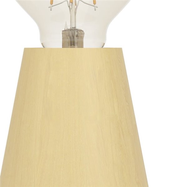 Lámpara de Sobremesa madera clara ASBY con interruptor en el cable E27  Ø85mm