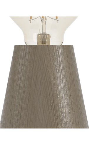 Lampe de table ASBY en bois foncé avec interrupteur sur le câble E27 Ø85mm