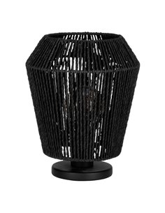 Lámpara de Sobremesa de acero y papel negro PERSLEY E27