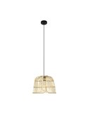 Suspension ronde avec abat-jour en rotin naturel GLYNEATH E27