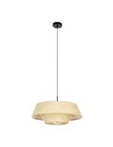 Lámpara colgante redonda de Rafia natural MARFORD Ø500mm E27