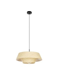 Lámpara colgante redonda de Rafia natural MARFORD Ø500mm E27