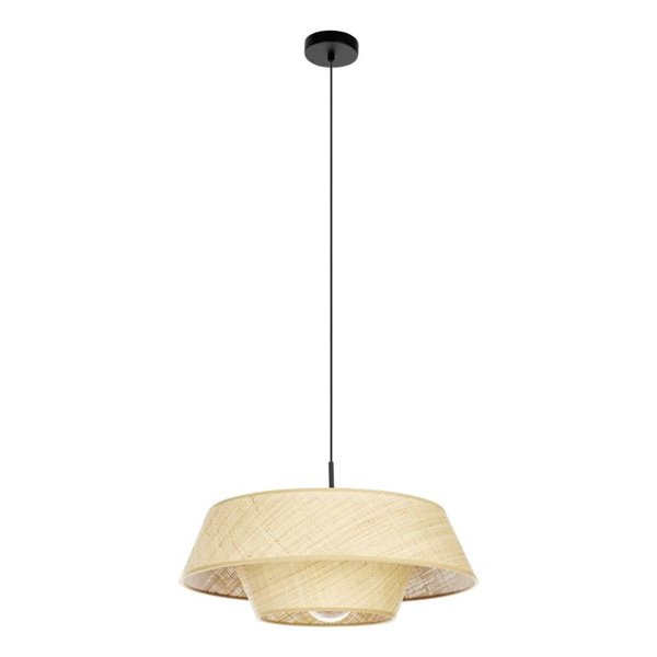 Lámpara colgante redonda de Rafia natural MARFORD Ø500mm E27