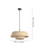 Lámpara colgante redonda de Rafia natural MARFORD Ø500mm E27