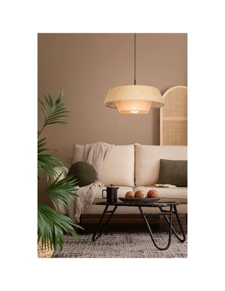 MARFORD suspension ronde en raphia naturel Ø500mm E27