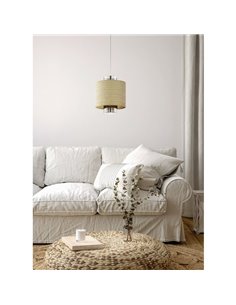 Lampe à suspension MEDIOUNA en maille d'algues et verre doré vaporisé, E27 2