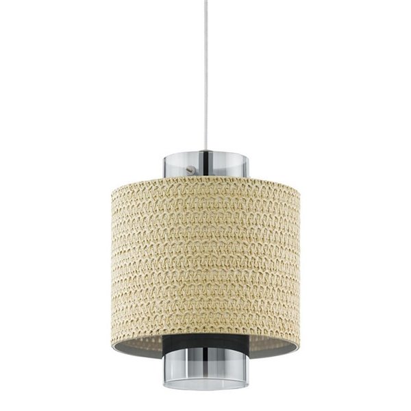 Lampe à suspension MEDIOUNA en maille d'algues et verre doré vaporisé, E27