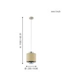 Lámpara Colgante MEDIOUNA de Malla de Algas Marinas y Cristal Dorado Vaporizado, E27