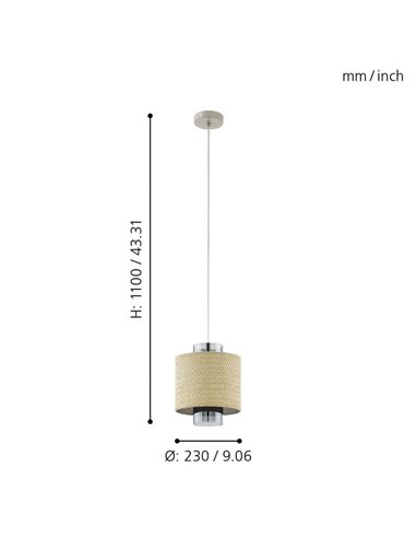 Lampe à suspension MEDIOUNA en maille d'algues et verre doré vaporisé, E27