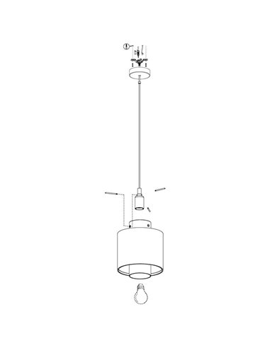 Lampe à suspension MEDIOUNA en maille d'algues et verre doré vaporisé, E27