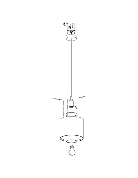 Lampe à suspension MEDIOUNA en maille d'algues et verre doré vaporisé, E27