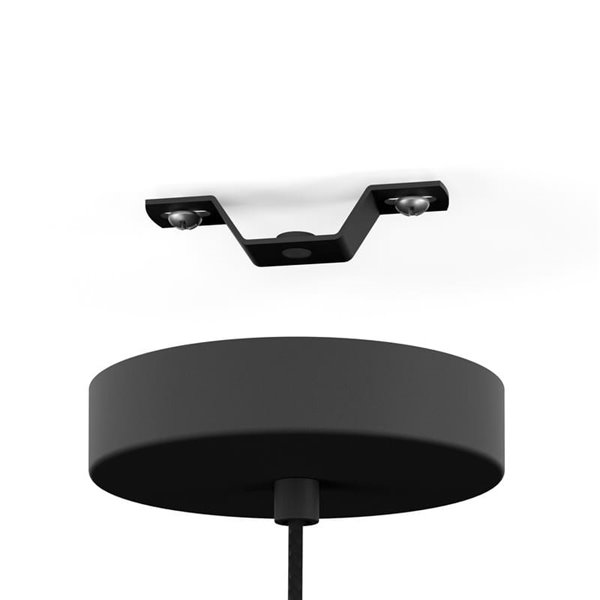 Lampe à suspension LYDNEY avec abat-jour en bambou naturel et finition noire, E27