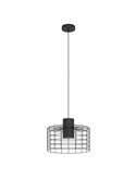 Lámpara de techo Colgante Industrial MILLIGAN de acero negro pequeña, E27 Ø380