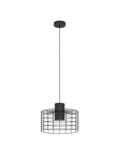 Lámpara de techo Colgante Industrial MILLIGAN de acero negro pequeña, E27 Ø380