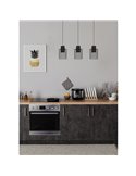 Lámpara de techo Colgante Industrial MILLIGAN de Acero Negro con 3 Pantallas, E27
