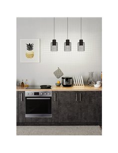 Lámpara de techo Colgante Industrial MILLIGAN de Acero Negro con 3 Pantallas, E27 2