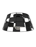 Plafón de techo Industrial PONTEFRACT de Metal Negro con Pantalla Geométrica, E27
