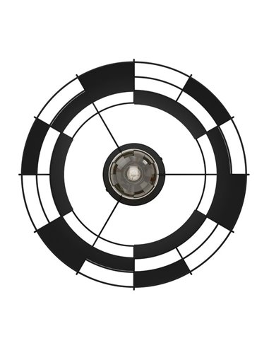 Plafón de techo Industrial PONTEFRACT de Metal Negro con Pantalla Geométrica, E27