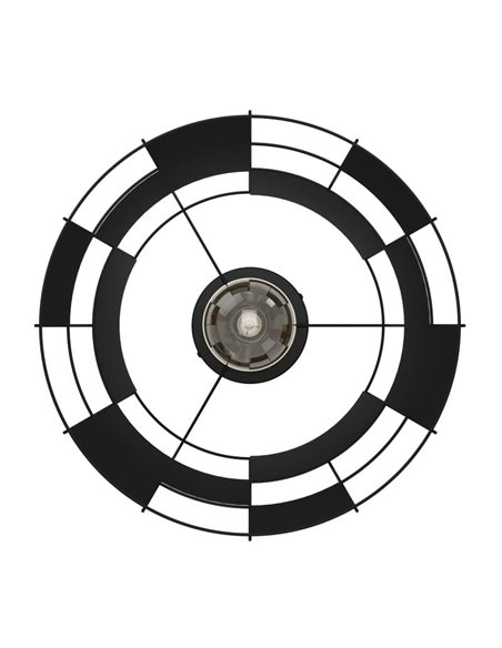 Plafón de techo Industrial PONTEFRACT de Metal Negro con Pantalla Geométrica, E27