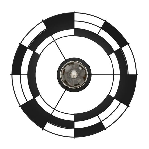 Plafón de techo Industrial PONTEFRACT de Metal Negro con Pantalla Geométrica, E27