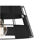 Plafón de techo Industrial PONTEFRACT de Metal Negro con Pantalla Geométrica, E27