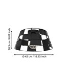 Plafón de techo Industrial PONTEFRACT de Metal Negro con Pantalla Geométrica, E27