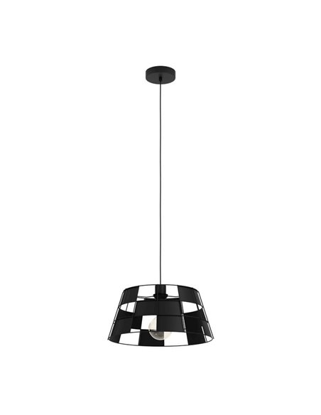 Lámpara Colgante PONTEFRACT de Metal Negro con Diseño Geométrica, E27