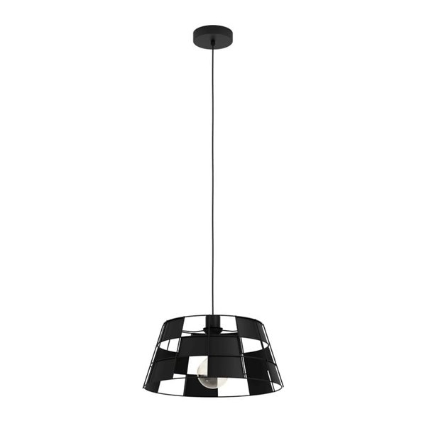 Lámpara Colgante PONTEFRACT de Metal Negro con Diseño Geométrica, E27