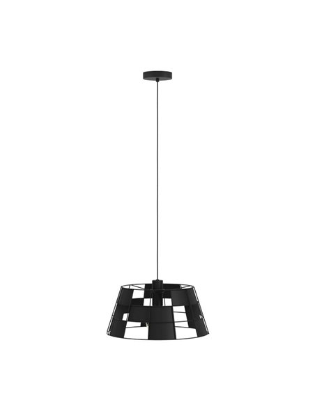 Lámpara Colgante PONTEFRACT de Metal Negro con Diseño Geométrica, E27